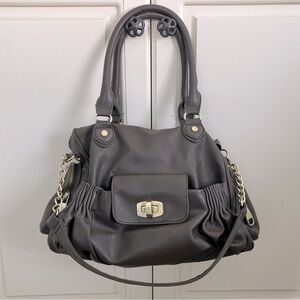 Steve Madden Zip Up Hobo Purse Hand Bag Gold Embellishments Chain Strap